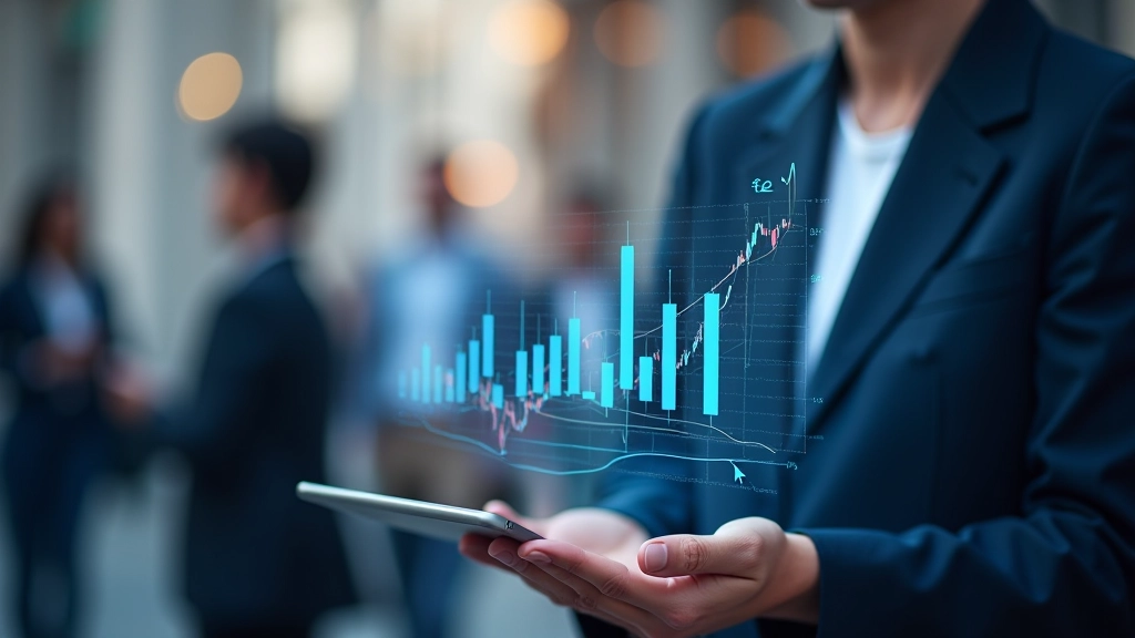 Gráfico de análise de risco em mercado financeiro com linhas de tendência e indicadores técnicos